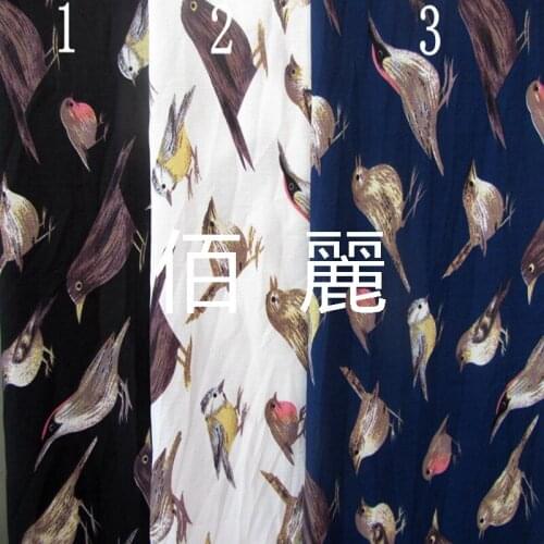 Hot Selling Sparrow Bird Printed Chiffon Cloth Paris Beads WOMENS AND CHILDRENS Clothing Clothing Fabric Handmade Fabric/1m