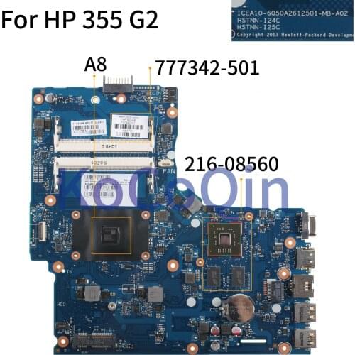KoCoQin Laptop motherboard For HP 355 G2 Core A8-6410 Mainboard 777342-501 6050A2612501 216-0856030