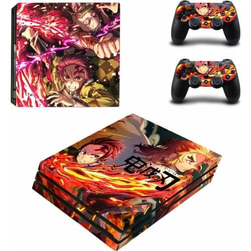 Demon Slayer PS4 Pro Stickers Play station 4 Skin Sticker Decal For PlayStation 4 PS4 Pro Console & Controller Skins Vinyl
