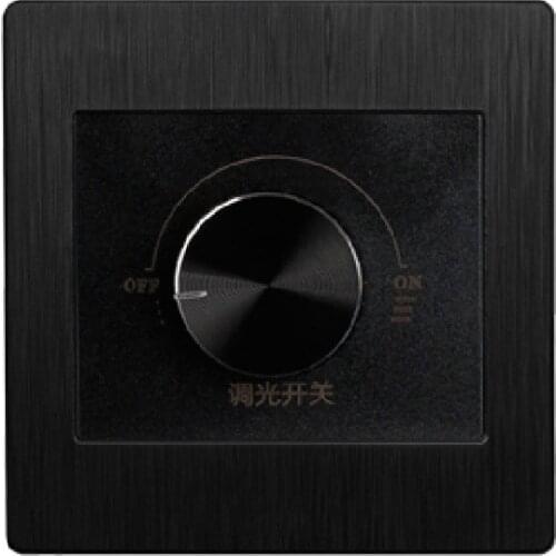 86 Type black Dimmer Switch Panel wall 220v 450W Stepless Switch Dimmer Incandescent Lamp