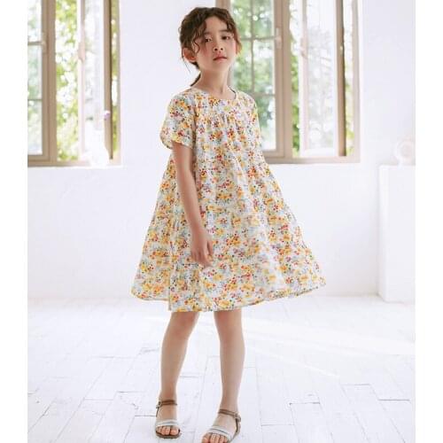 New 2020 Floral Girls Dress Children Leisure Dress Baby Princess Dress Cute Cotton Children Kids and Teenage Summer Dress, #8650