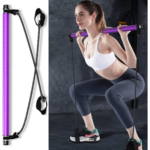 Portable Yoga Pilates Bar Sport Elastic Bodybuilding Resistance Bands Exercise Pilates Stick Elastic Band for Sports Home Gym