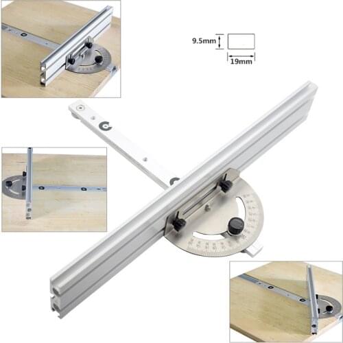 Miter Gauge Aluminum Woodworking Fence Table Saw Router Angle Miter Gauge With Tenon And Track Stop Block Woodworking DIY Tools