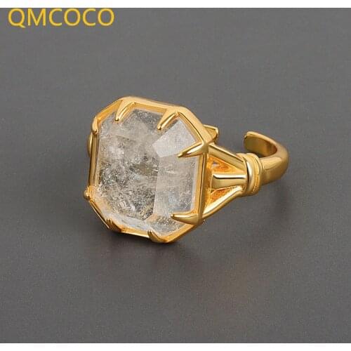 QMCOCO Minimalist Trendy 925 Silver Wide Rings INS Fashion Vintage Elegant For Women Bride Jewelry Gifts Of Hand Accessories