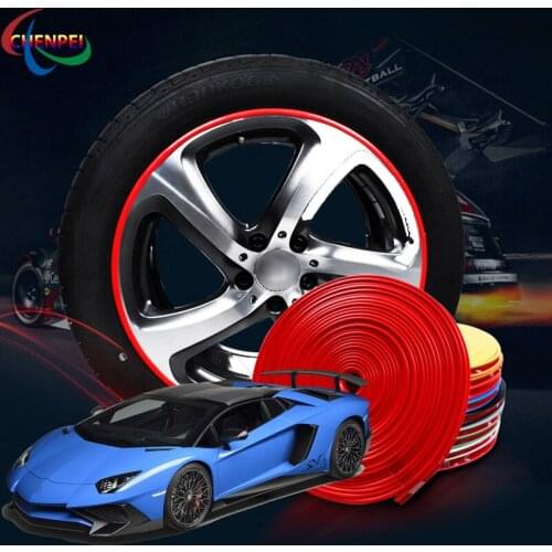 Car Wheel Hub Rim Rubber Sticker For Lamborghini Series Auto Tire Plated Strip Protection tire Decoration strap Car Accessories