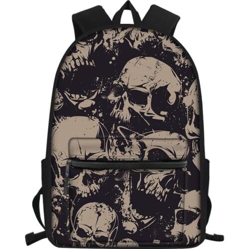 Skull Head 3D Shoulder Backpacks Skeleton Print School Bags For Teenagers Boys Girls Student Day Back Packs Mens Traveling Bags