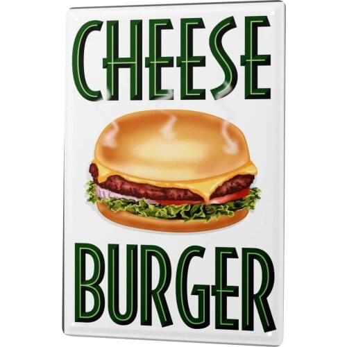 SINCE 2004 Tin Sign Metal Plate Decorative Sign Home Decor Plaques Kitchen Decor Cheeseburger Metal Wall Plate 8X12
