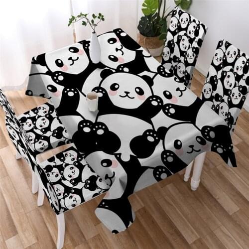 Panda Tablecloth Waterproof Decorative Washable Tapetes Oilproof Party Banquet Table Cover Dining Table Cloth Dining Kitchen