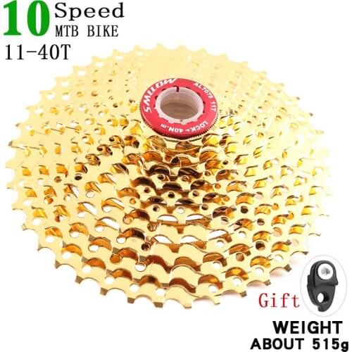 SMLLOW 10S 11-42T Cassette Gold 10 Speed Freewheel MTB Mountain Bike Bicycle Steel Golden Sprockets for parts System
