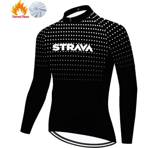 Strava Winter Thermal Fleece 저지 Maillots Hombre Velo Homme 자전거옷 Equipacion Roupas 자전거의류 Bike Cycling Jersey Maillot Ciclismo