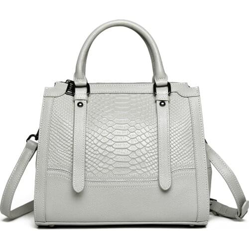 Fashion Designer Genuine Leather Handbag Womens Messenger bags Crocodile Pattern Leather Lady Tote Female Shoulder bag 2020 New
