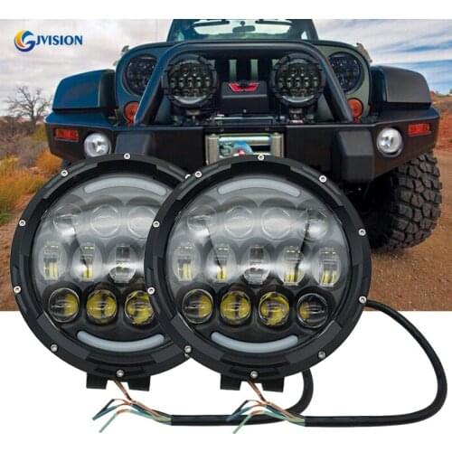 Super Bright 7'' 105W round LED work lights High/Low beam DRL7 inch led Driving Light for Jeep Trucks Offraod 4x4 With Bracket