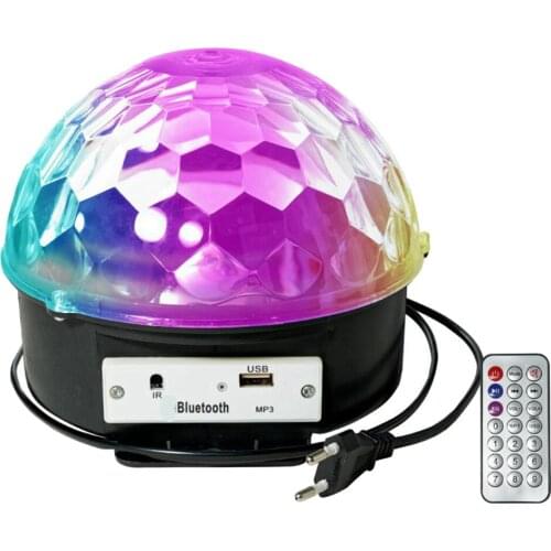 LED Disco Bluetooth DJ Stage Lights Rotating RGB Crystal Ball for Pub Show RGB Ball Light Percussion Instruments