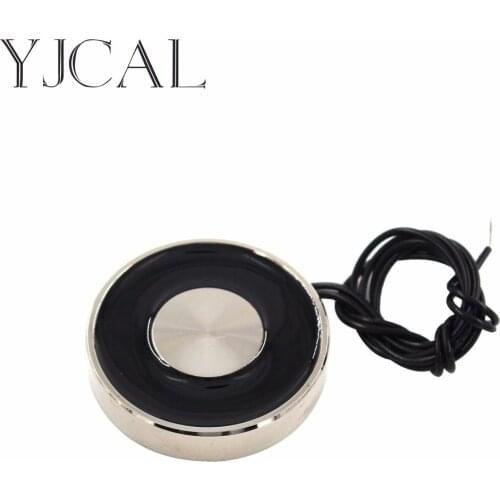 YJ-38/8 DC 12V 24V Circular Micro Holding Electric Magnet Lifting 15KG Solenoid Sucker Electromagnet