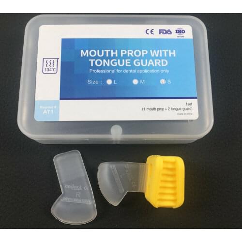 Child Props Dental Tongue Guard Mouth Prop Bite Blocks Rubber Opener Retractor Small Yellow PropX1+GuardX2
