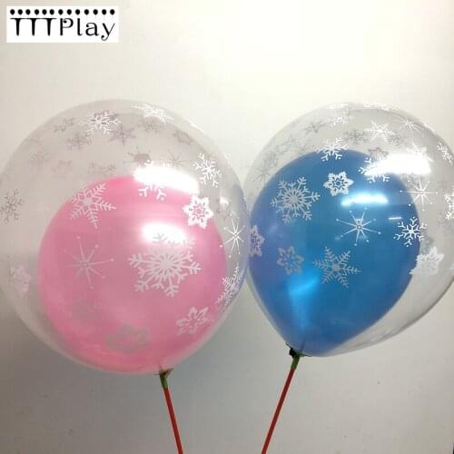 10pcs/lot 12inch Transparent Snow Balloon Thick 2.8g Romantic Star Latex Balloons Wedding Decoration Christmas Party Supplies