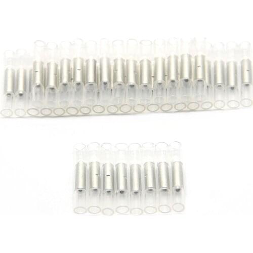 200PCS White Heat Shrink Terminal Insulated Butt Electrical Splice Wire Connectors Cable Crimp Terminal Connector 24-26AWG