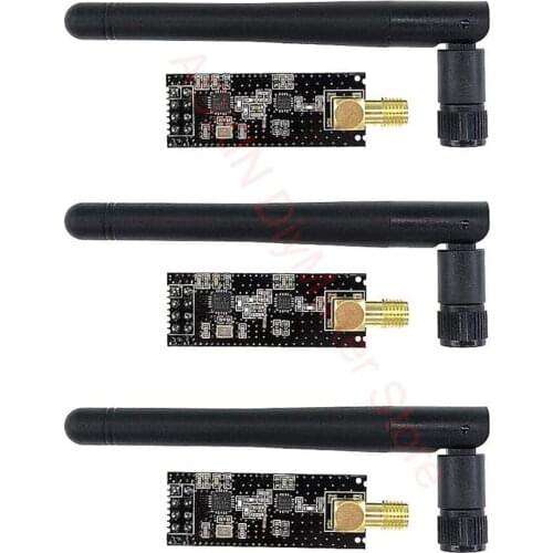 3pcs Wireless Transceiver Module RF Transceiver Module 2.4G 1100m NRF24L01+PA+LNA SMA Antenna for Arduino KY67