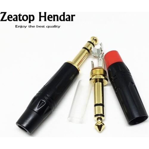 4Pcs New Type 1/4" 6.35MM 3 Pole Stereo Male Jack 6.35MM Soldering Plug DIY Guitar Connector