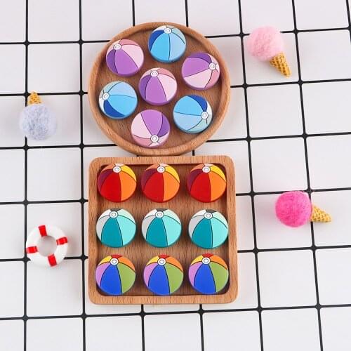 Sunrony 50pcs Silicone Beads Water Polo Baby Teether Teething Necklace Accessories Products Nursing DIY Pacifier Chain Bracelet