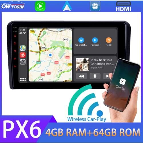 PX6 4G+64G Android 10 Car Multimedia Player Bluetooth 5.0 GPS Navigation Radio For AUDI RNSE-PU A3 S3 RS3 5*USB TDA7850 DAB IPS