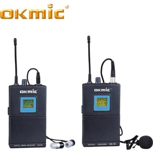 OKMIC 3T 3R 685.150-697.550MHz Camera Mount Wireless Microphone System with Lavalier wireless microphone wireless earphone