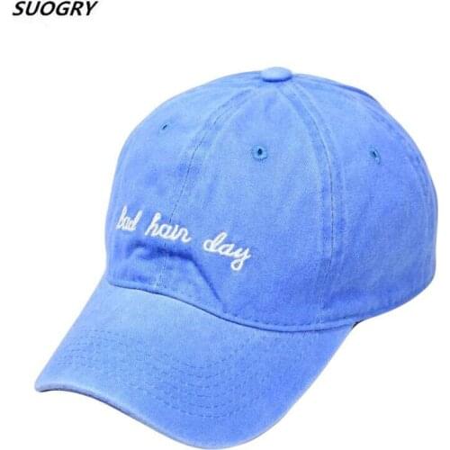 New Bad Hair Day Cap Washed Baseball Cap Women Men Hat Cap Casual Snapback Letter Dad Hat Summer Cotton Adjustable Bone Male