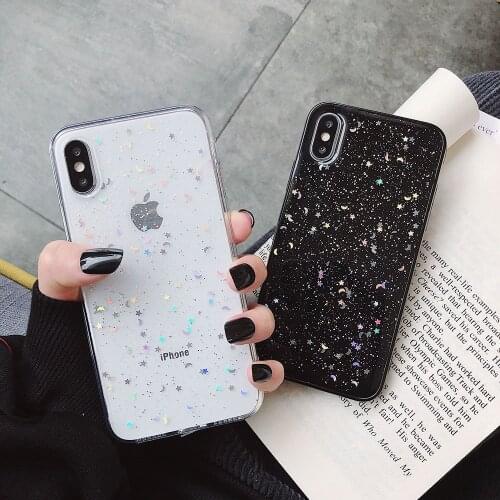 Glitter Phone Case for iPhone 7 8 Plus 6 6s Plus XR X XS MAX Back Cover for iPhone 11 Pro MAX Bling Transparent Soft TPU Cases