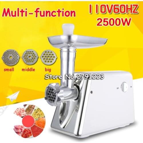 Household 110V electric meat grinder/Mincer stainless steel multi-function meat/vegetable grinding machine + sausage stuffer