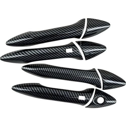 1 Set Car Carbon Fiber Style Outside Smart Door Handle Covers Trims Fit For Hyundai Elantra Sedan 2016 2015 2014 2013 2012 2011