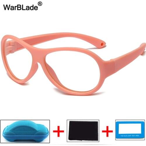 WarBLade Kids Anti blue Light Glasses Silicone Soft Children Optical Frame Eyeware Boys Girls Computer Transparent Eyeglasses