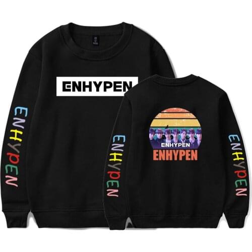 ENHYPEN KPOP 2D Capless Sweatshirts For Couples Fashion Winte Women/Men Funny Clothes