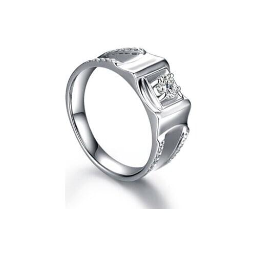 European and American jewelry domineering exaggerated trend 925 sterling silver zircon ring men