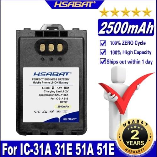 HSABAT BP272 BP-272 2500mAh Battery for IC-31A 31E 51A 51E ICOM Radio Batteries