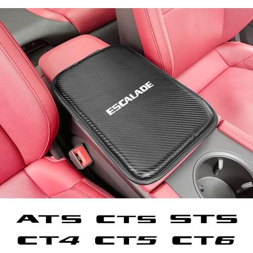 Leather Car Armrest Mat Cover For Cadillac ATS CTS Escalade STS XT5 CT6 XT4 SRX XTS CT4 EXT BLS Auto Interior Protective Pad
