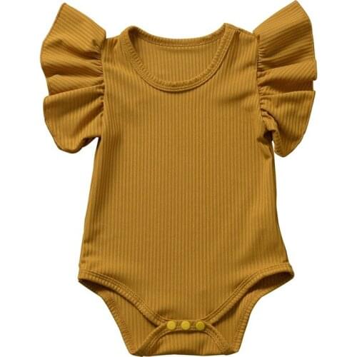 INS Summer Baby Girls Bodysuit for Newborns Ruffled Short-Sleeve Outfit ropa bebe Overalls Clothes Infant Cotton Jumpsuit