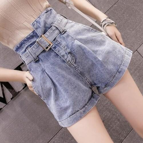 Summer Clothes 2021 Fashion Women Irregular High Waisted Denim Shorts Female Loose Blue or Black Wide Legs Short Jeans Y799