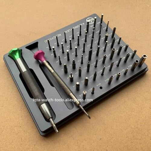 Free Shipping Assortment of 56 Tips Stainless Steel Watch Screwdriver Set for Brand Watch Repair
