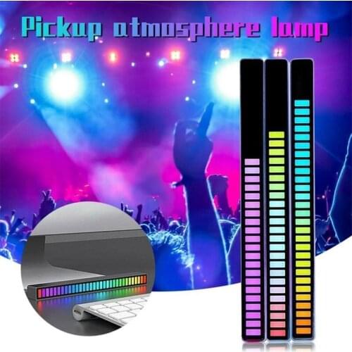 Voice-activated Rhythm Light Stick 32-Bit RGB Audio Spectrum Bar Pickup Ambient DJ LED Display Rhythm Pulse Colorful Signal