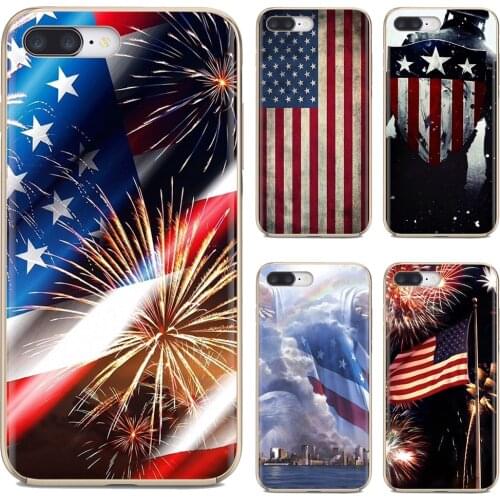 For Samsung Galaxy Note 3 4 5 8 9 S3 S4 S5 Mini S6 S7 Edge S8 S9 S10 Plus Soft TPU Silicone Phone Cases Bags USA America Flag