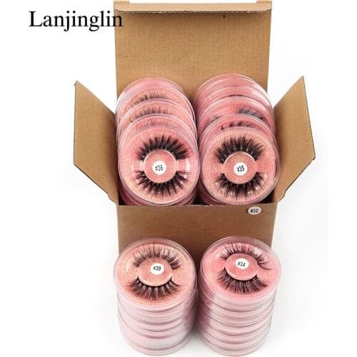 Fake Lashes 4/20/50/100 Pairs 3D Mink Lashes Natural False Eyelashes Long Set faux cils Bulk Makeup wholesale Extension lashes