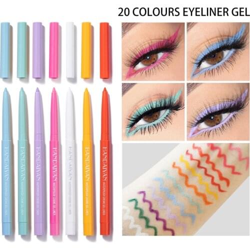 20 Colors Eye Liner Waterproof Neon Liquid Colored Eyeliner Pen Makeup Cosmetics For Women Matte Long-lasting Eyeliner Pencil