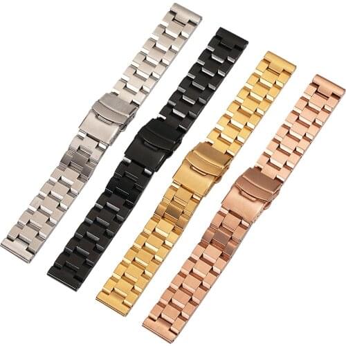 18mm 20mm 22mm 24mm Stainless Steel Watch band Strap Bracelet Watchband Wristband Butterfly Black Silver Rose Gold