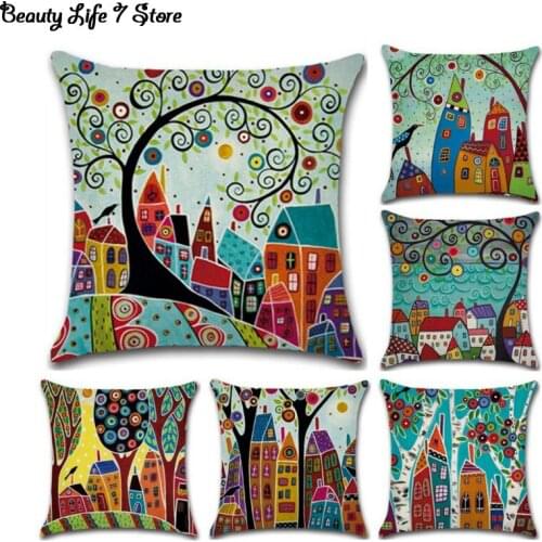 Hand-painted christmas pillow cover Cushion covers Couch pillows Decorations for home Decorative pillowcase