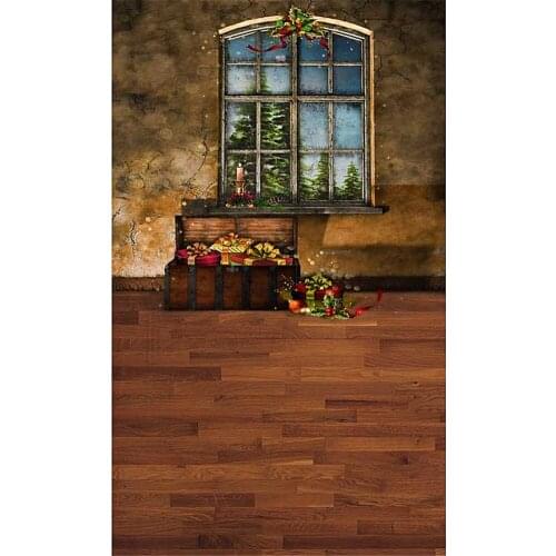 Christmas Photography Baskets White Snow Flowers Baby Xmas Tree Festival Background Wood Floor For Photo Studio