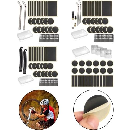 Bike Puncture Repair Glueless Self-Adhesive Patches Kit with Portable Case for Mountain Road Bicycle Cycling Accessories