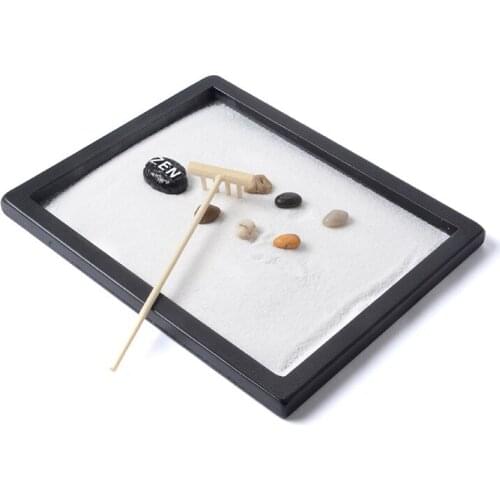 Zen Sand Table for Home Decoration Crafts Feng Shui Dry Landscape Kit Stone DIY Miniatures for Yoga Store Temple Decor
