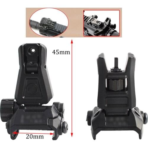 Tactical Metal MBUS PRO Sight Flip-Up Front & Rear Sight Set for M4 AR15 20mm Picatinny RIS /RAS Rail Hunting Sight