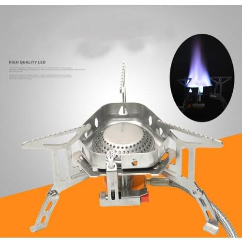 Outdoor Thickened Windproof Stove Head Outdoor Camping Gas Stove Split Portable Picnic Stove Self-driving Barbecue Cooker