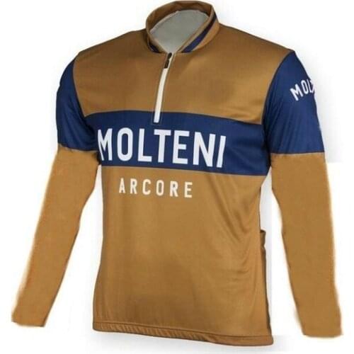 SPRING SUMMER Long Cycling Jerseys 2018 MOLTENI ARCORE Retro Classical Mtb Long Sleeve Men Bike Wear Cycling Clothing